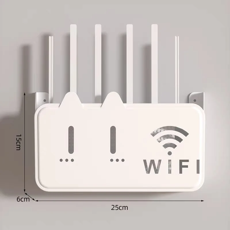 rn-image_picker_lib_temp_42d7d0f0-83e5-4c4c-a512-8479bd74662b 1PC Wall Hanging Wireless Wifi Router Shelf Storage Box ABS Plastic - Image 1